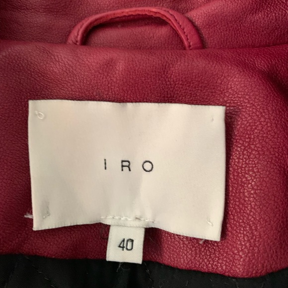 IRO Han biker jacket. Color is Bordeaux. Size 40/8 US. - Picture 3 of 5